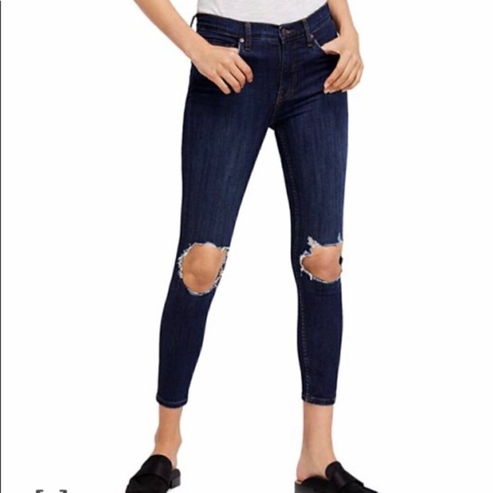 Free People High RIse Busted Skinny Jeans
